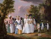 unknow artist Free Women of Color with their Children and Servants in a Landscape, oil painting reproduction
